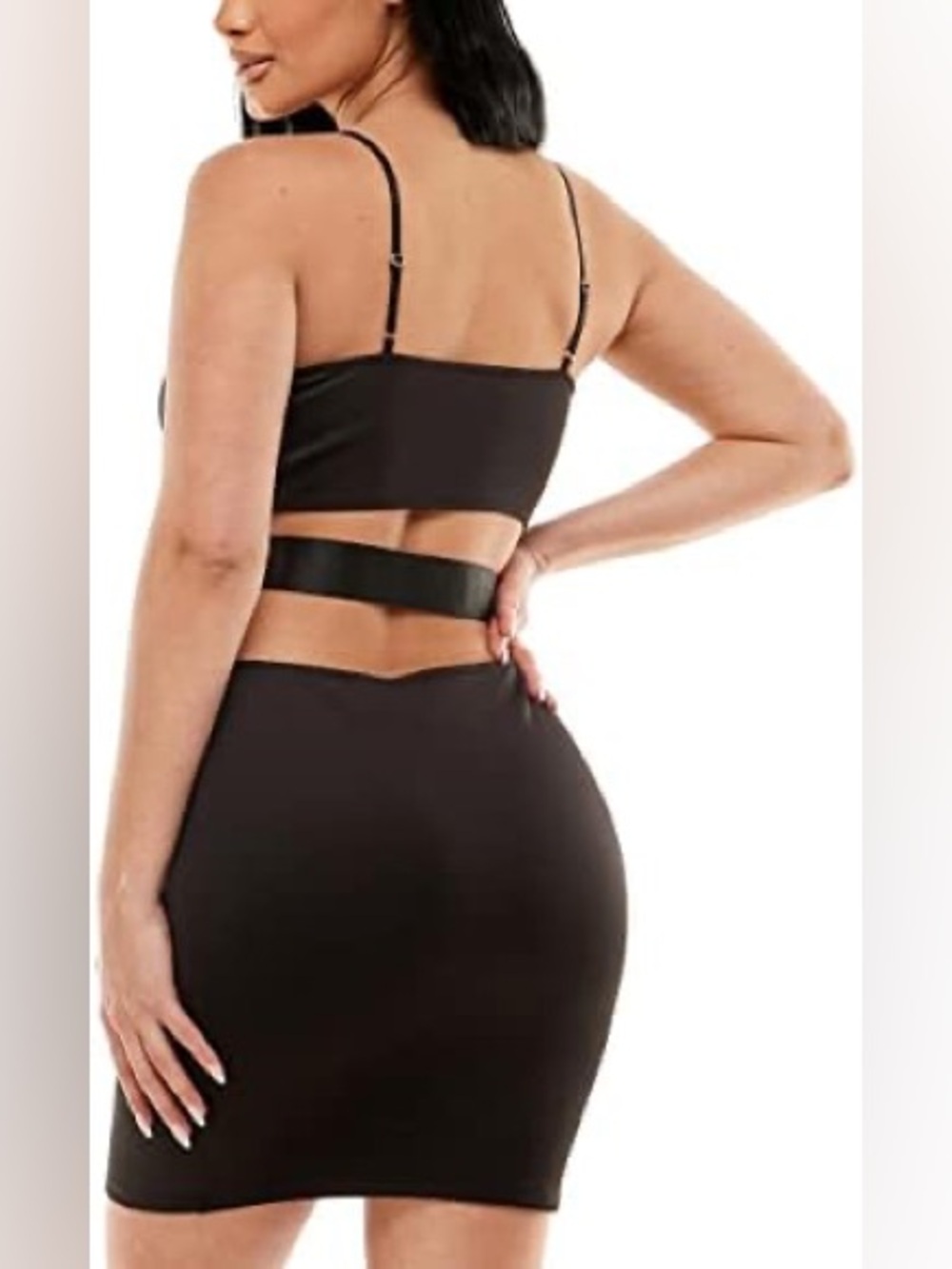 Bebe Black Side Cutout Bodycon Mini Dress - Picture 2 of 6